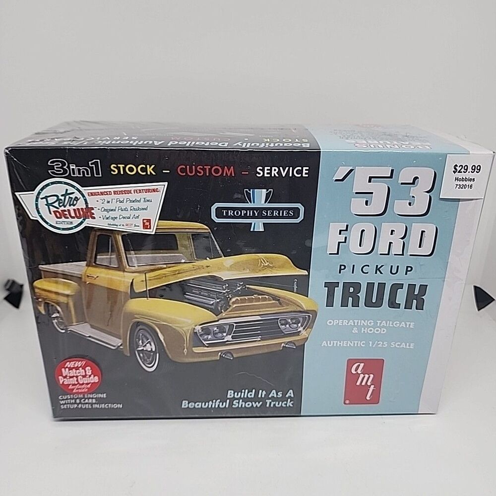 AMT 53 Ford Pickup Truck with operating tailgate & hood OPEN BOX